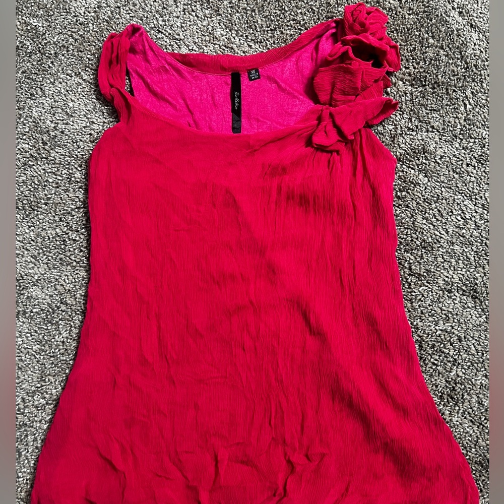 Bellatrix Vibrant Pink Blouse with Ruffle Detail